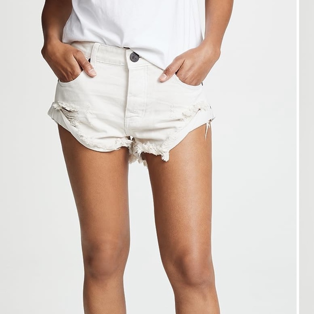 One Teaspoon White Denim Shorts